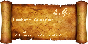 Lambert Gusztáv névjegykártya